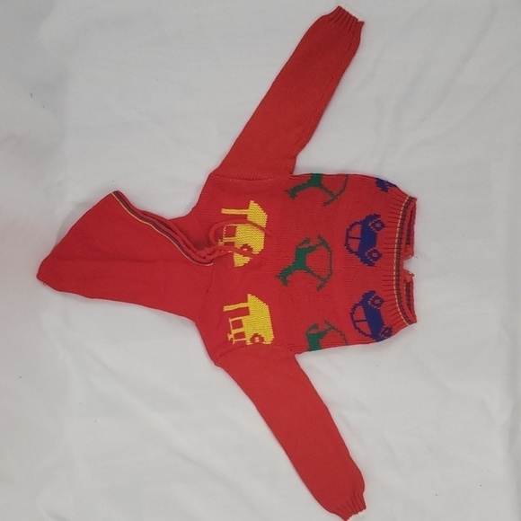 Vintage Other - Vintage 80s Novelty Knit Boys Colorblock Sweater size 12 Coloful Primary Colors